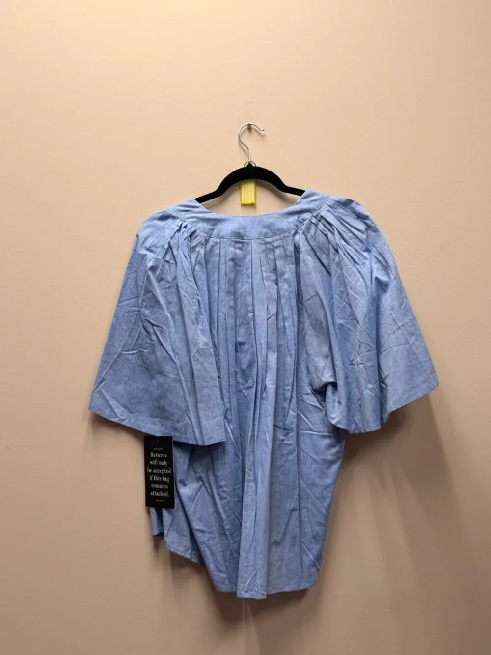 POMANDER PLACE Chambray Finley Flutter Sleeve Top Size XL NWT
